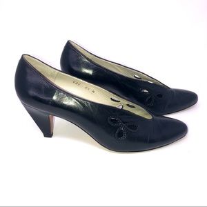 Evan Picone Vintage Black leather heels 8.5 M